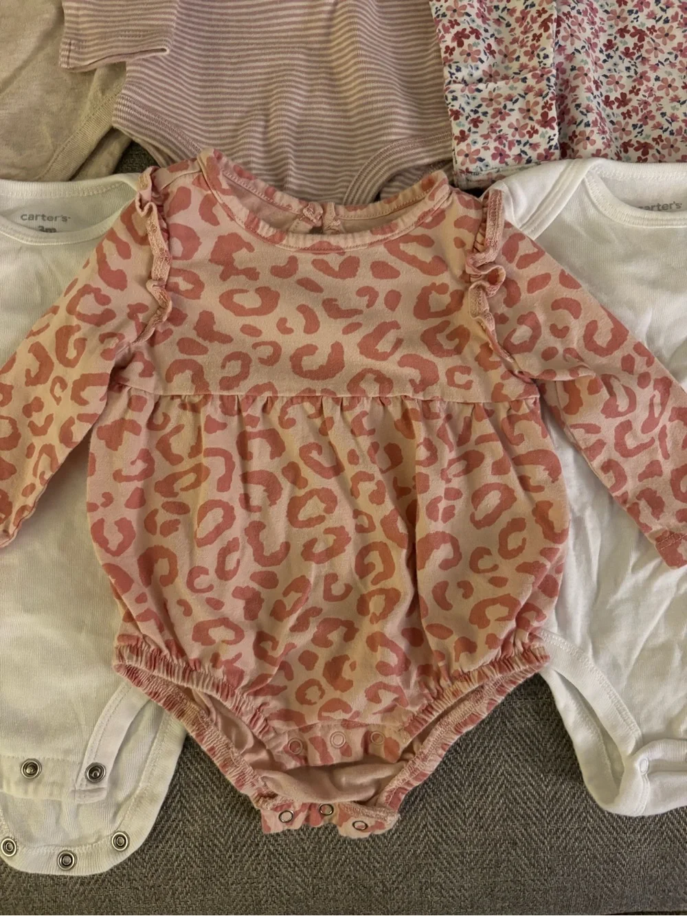 Baby Girl Long Sleeve Onesies Bundle - 0-3/3 months